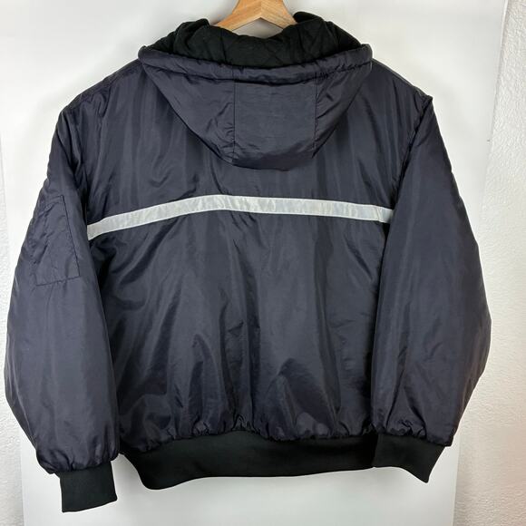 FedEx Stan Herman Reflective Hooded Insulated Jacket Men XL Vintage Workwear - Picture 2 of 7
